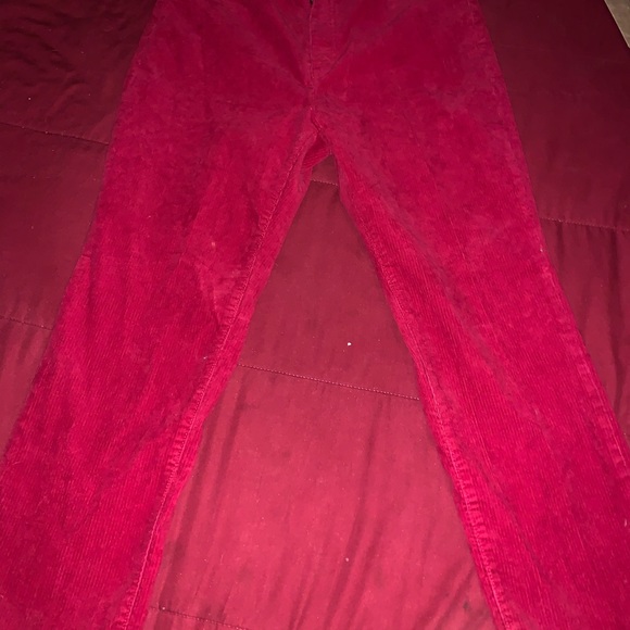 Red corduroy Lands End jeans. Size 10 - Picture 4 of 6